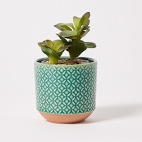 Modelo Geometric Teal Green Ceramic Plant Pot