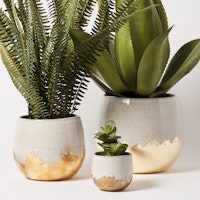 Grey & Gold Foiled Base Plant Pot