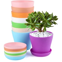 INGLAKE 8Pcs 4" Small Plant Pots