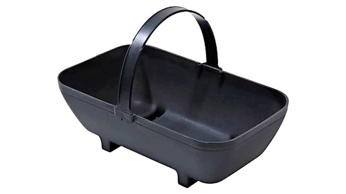black plastic garden trug