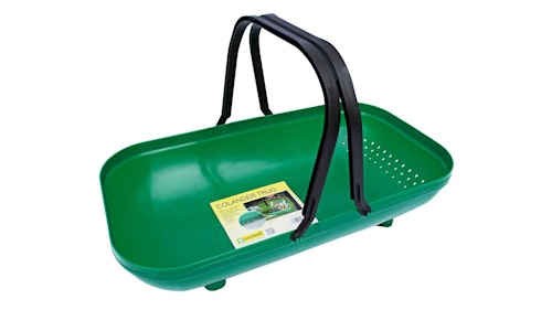 green colander garden trug