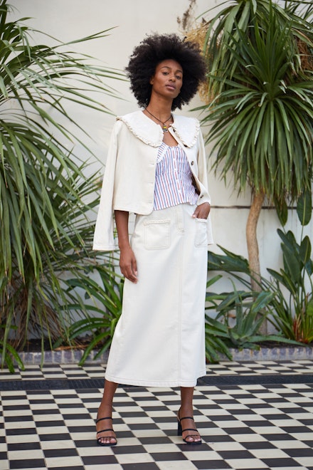 rixo denim skirt and matching jacket rixo denim skirt and matching jacket