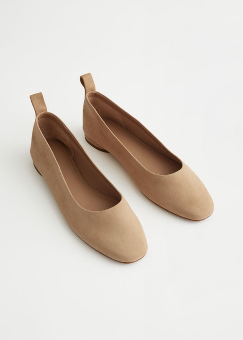 & Other Stories, Almond Toe Suede Ballerina Flats, £75