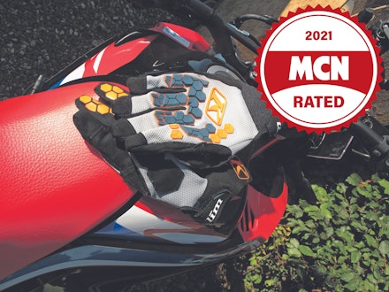 Klim Dakar Gloves on a motorbike Klim Dakar Gloves on a motorbike