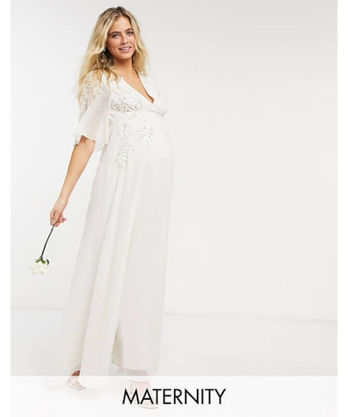 Hope & Ivy Maternity Bridal Maxi Dress