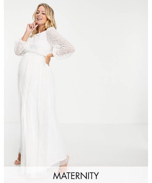 Maya Maternity Embellished Maxi Dress