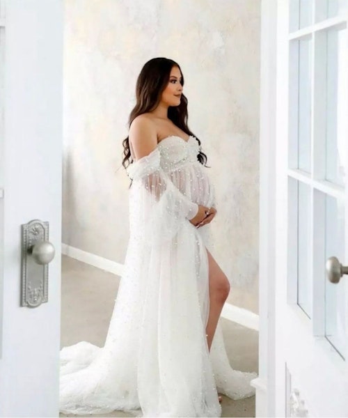 Pearl Tulle Maternity Dress