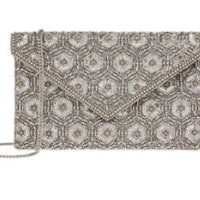Silver Embellished Clutch