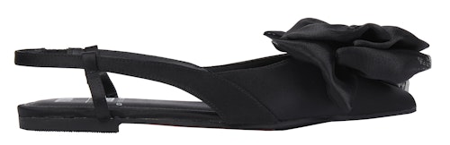TTYA Bow Ballet Flats In Black Satin, £30