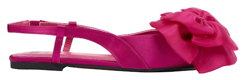Bow Ballet Flats In Pink Satin, £30