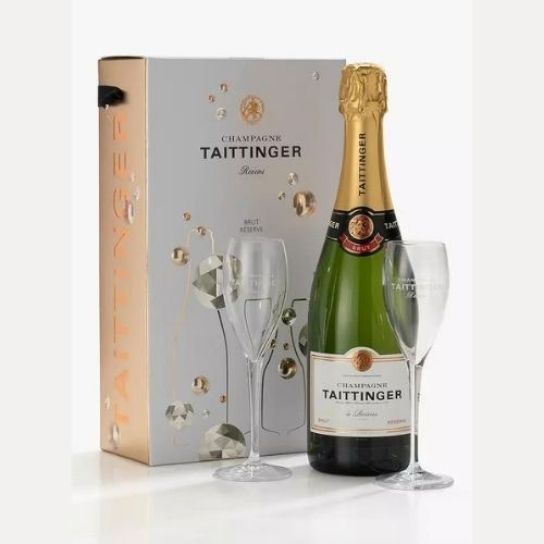 Taittinger Brut NV Champagne & Glasses Gift Set