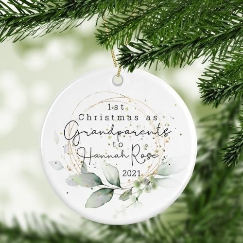 Personalised 1st Christmas As Grandparents Decoration