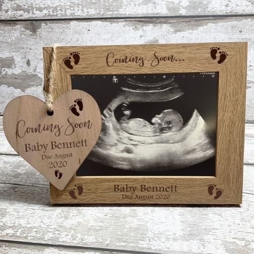 Personalised New Baby Scan Photo Frame & Plaque Keepsake