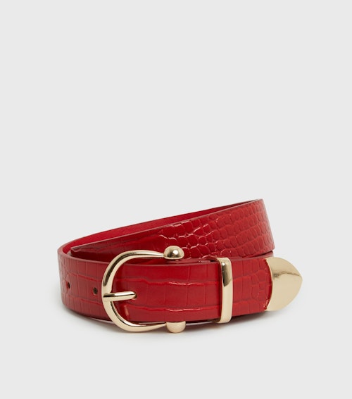 Red Patent Faux Croc Buckle Waist Belt Sex Education Season 1