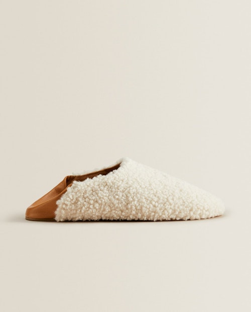 Best Womens pyjamas Zara Home, Faux Shearling Slippers, £29.99