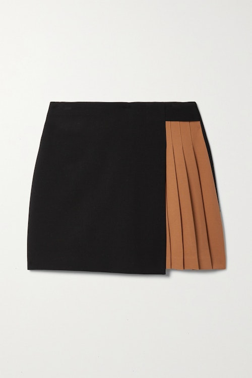 Alice + Olivia, Toni wrap-effect pleated felt mini skirt, £280