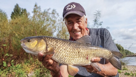 Bob Roberts with a chub Bob Roberts with a chub