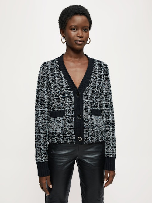 Metallic Tweed Cardigan, £185