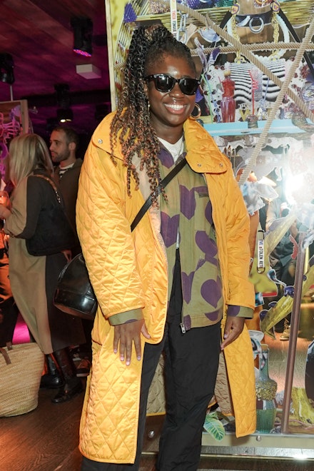 Clara Amfo wearing a quilted coat Clara Amfo wearing a quilted coat