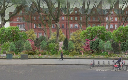 The mock up of the rewilded garden on Pont Street, Chelsea The mock up of the rewilded garden on Pont Street, Chelsea