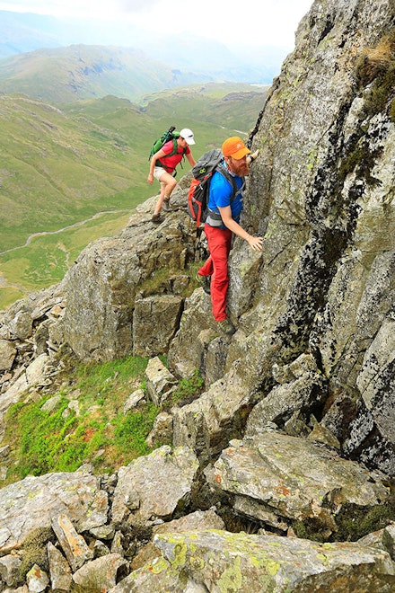 Although its name hints at a narrow crest, this is typical of the scrambling terrain you’ll find on Cockly Pike Ridge. Although its name hints at a narrow crest, this is typical of the scrambling terrain you’ll find on Cockly Pike Ridge.