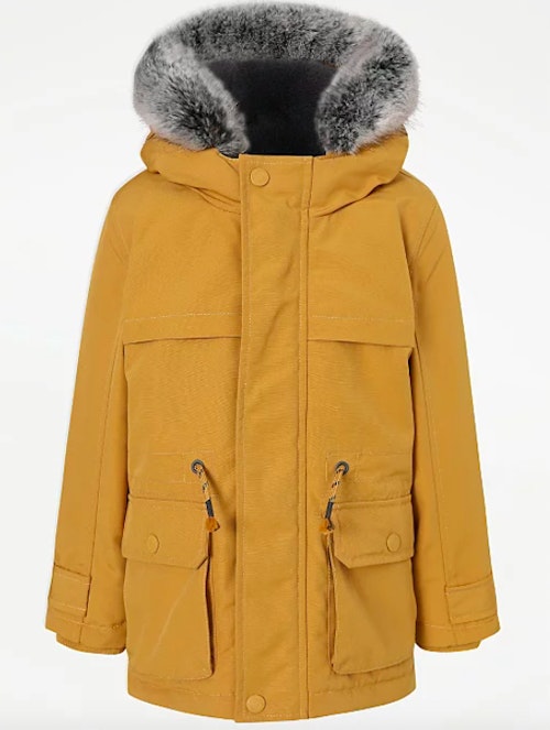 George, Ochre Faux-Fur Trim Parka, From £18