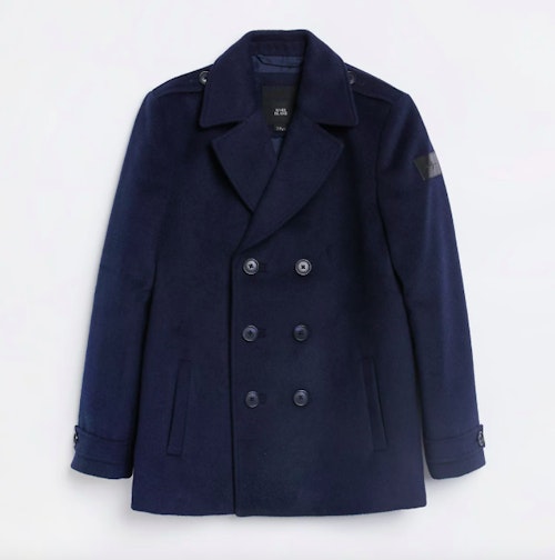 River Island, Boys Navy Wool Coat, From £40