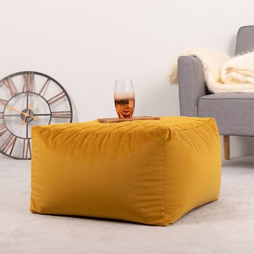 Wayfair Brayden Studio Velvet Square Pouffe