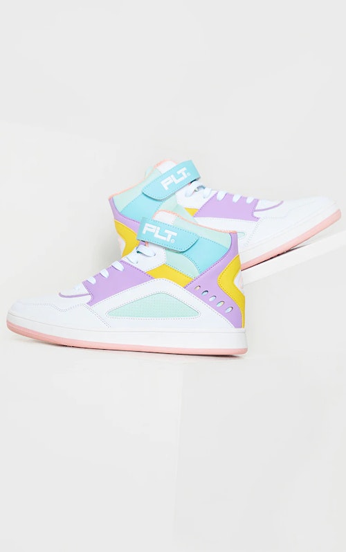 PRETTYLITTLETHING MULTI STRAP HIGH TOP TRAINERS