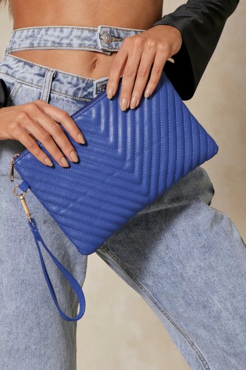 MissPap Quilted Zip Clutch Bag