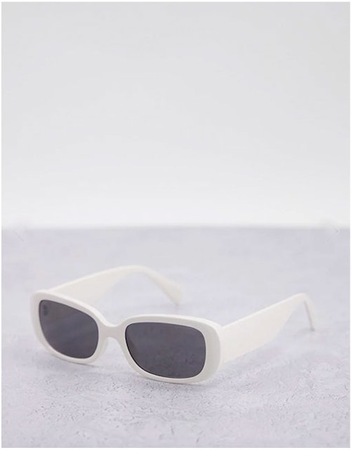 Weekday Run rectangular sunglasses in off white