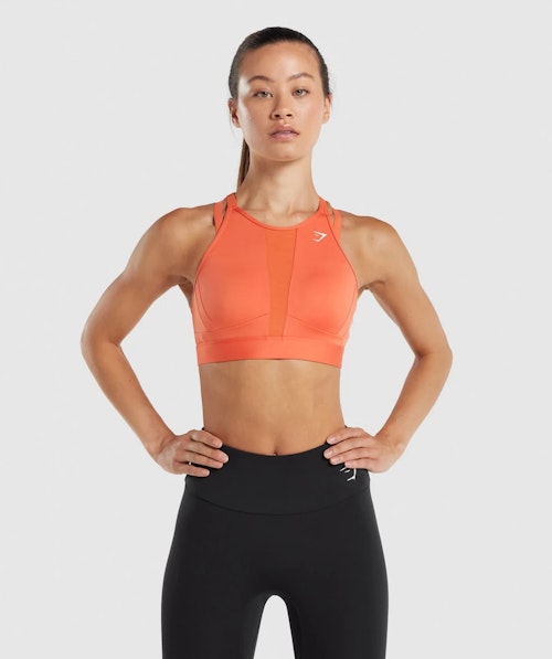 Mesh Neckline Training Sports Bra