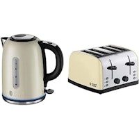 Russell Hobbs Quiet Boil Kettle with 4-Slice Stainless Steel Toaster