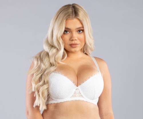 Piper Lace and Mesh Balconette Bra in Ivory