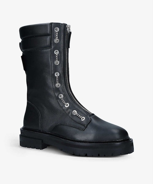 KURT GEIGER LONDON Sabre Chain zipped leather boots