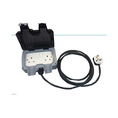 2G 2 Gang IP66 Weatherproof Outdoor Extension Lead