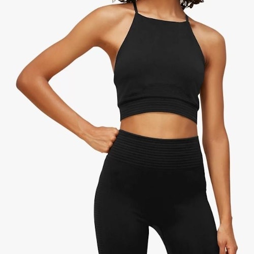 Whistles Studio Cropped Sports Top, Black