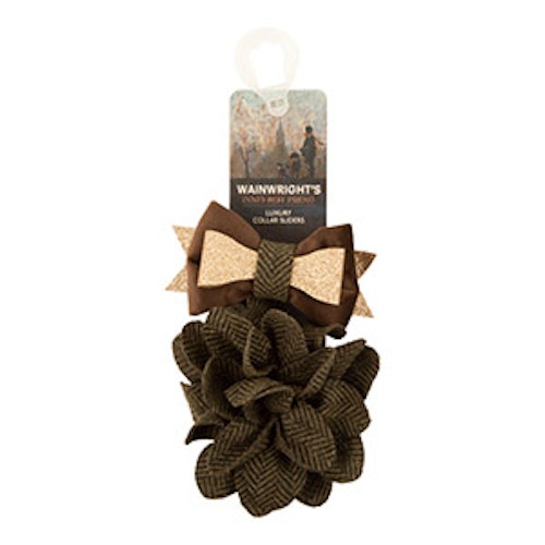 Wainwright's County Luxe Dog Collar Accessory Sliders Bow Tie and Ruffle 2 Pack