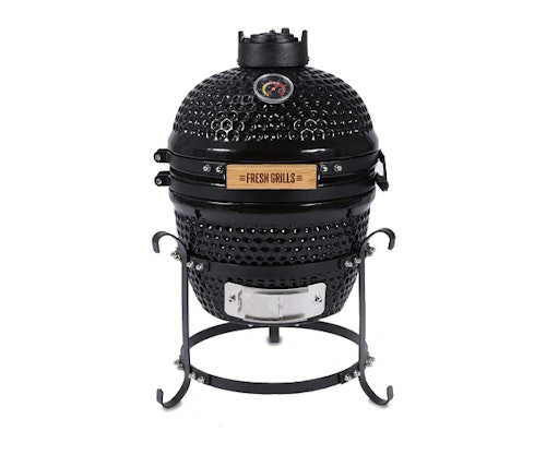 Fresh Grills Kamado Charcoal BBQ Grill | Ceramic Barbecue Grill, Oven and Smoker with Stand