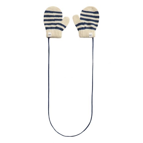 Bobo Choses, Striped Wool Mittens Navy blue- Product image nu00b01 Bobo Choses Striped Wool Mittens Navy blue, £30