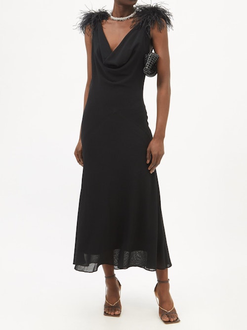 16Arlington, Feather-Trimmed Midi Dress, £895 at Matchesfashion