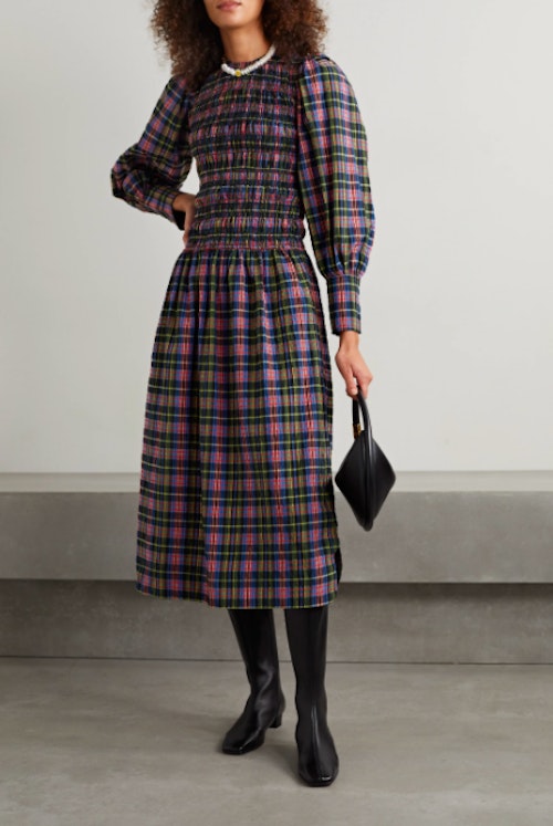 Ganni, Seersucker Midi Dress, £212 at Net-a-Porter