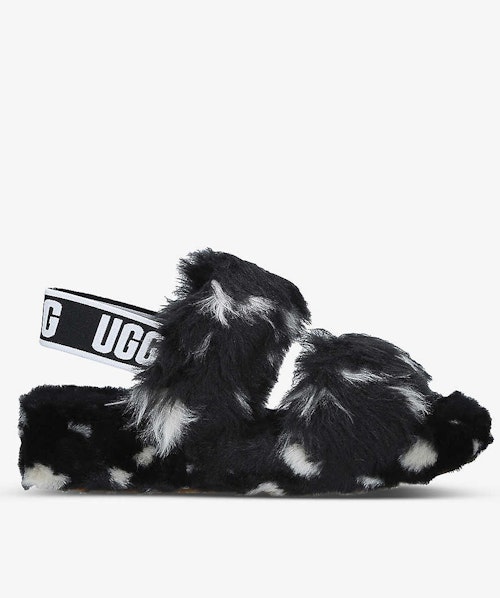 UGG Oh Yeah spot-print faux-shearling sliders