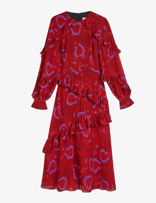 Ted Baker Enrqeta Paisley-print Woven Midi Dress, WAS £375, NOW £262