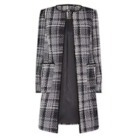 Ink Check Collarless Coat Jacket