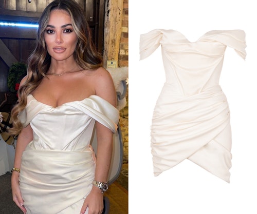 Courtney Green's ivory corset dress