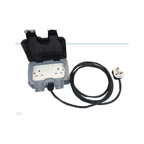 2G 2 Gang IP66 Weatherproof Outdoor Extension Lead