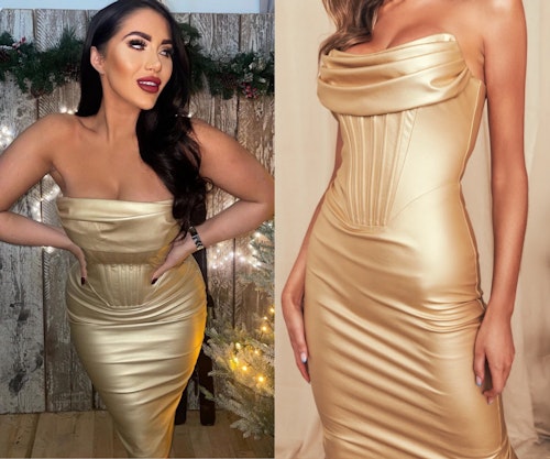 Chloe Brockett's gold dress