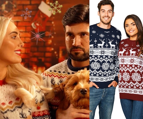 Amber and Dan's matching Christmas jumpers