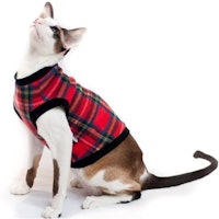 Kotomoda Cat sweater Plaid Red